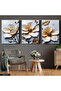 Gold Leaf Flower 3 Piece Canvas - Canvas Painting