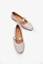 Livia Women's Genuine Leather Ballerinas - Silver - 3