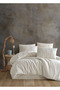 Puretouch Yarn-Dyed Natural Slub Duvet Cover Set Single Size 100% Cotton - 4