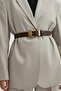 100% Genuine Leather Bitter Brown Antique Finish Buckle 3 cm Premium Women's Belt - 5