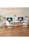 Study Desk Table for Home Office,4-layer Reversible Bookshelf Storage Computer Desk 110*60cm - 3