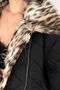 Leopard Fur Collar Short Coat - 6