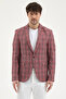 Lazue Men's Burgundy Polyviscon Fabric Slim Fit Mono Collar Sports Blazer Jacket - 5
