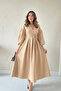 Women's Belted Dress with Rose Detail - 3