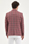 Lazue Men's Burgundy Polyviscon Fabric Slim Fit Mono Collar Sports Blazer Jacket - 8