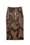 Brown Patchwork Genuine Leather Pencil Skirt - 6