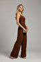 Women's Double-Breasted Collar Imported Crepe Fabric Jumpsuit - 2