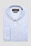 Carlo Twill Cotton Slim Fit Light Blue Button-Down Collar Men's Striped Shirt - 2