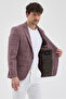 Pascolo Men's Burgundy Polyviscose Fabric Slim Fit Mono Collar Sports Blazer Jacket - 5