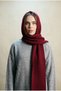 Women's Hooded Thick Knitwear Scarf – Claret Red