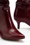 Sr-2001 Burgundy Wrinkled Thin Heeled Casual Boots - 5