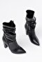 Zri̇n-4815 Premium Black High Thick Heeled Bellows Zippered Women's Boots - 2