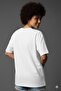 Women's V-Neck Leather-Look Bow Printed T-Shirt Loose Oversized - 7