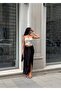 Women's Black Gathered Maxi Skirt Yel221701 - 3