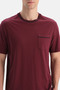 Claret Red Short Sleeve Cotton Modal T-Shirt Trousers Set - 5