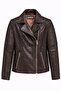 Agnes Brown Women's Biker Genuine Leather Jacket - 5