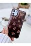 iPhone 11 Compatible Shine Brown Flower Color Gradient Shiny Silicone Protective Case