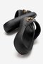 Women's Chain Detailed Slippers; Black - 4