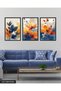 Watercolor Look Colorful Flowers 3 Piece Wooden Framed Painting Act - 2