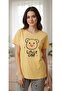 Yellow Grey Lettering Printed a Quality Cotton Combed Short-Sleeve Animal Printed Sleepwear Lounge Set - 2