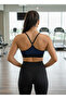 Astura Model Padded Flexible Structure Women's Sports Bustier Navy Blue Color - 6