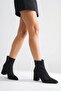 Black Suede Women's Boots Pointed Toe Non-Slip Sole Zippered Thick Heel Astrid - 6