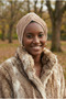 Velvet Cross Open Beige Ready-To-Wear Turban Hijab Bonnet Suitable for Medical Use - 2