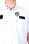 Fashion XL Large Size Men's Shirt Double Cap Gabardine U25601B Blue - 4