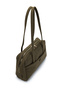 Suede Rocky Women's Shoulder Bag Khaki with Front Pocket Detail - 4