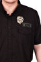 Fashion XL Large Size Men's Shirt Double Cap Gabardine U25601B Black - 5