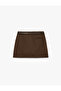 Striped Mini Skirt with Belt Detail and Shorts - 3