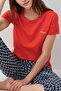 Women's Capri Pajama Set – 50% Cotton 50% Modal, Short Sleeve Top, Patterned Bottom - 3