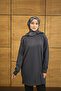 Women's Crew Neck Shoulder Stone Detail Regular Viscose Tunic Anthracite - 3