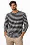 Men’s Striped Sweater Knit Long Sleeve T-Shirt – Soft Lightweight Casual Pullover