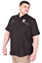 Fashion XL Large Size Men's Shirt Double Cap Gabardine U25601B Black - 4