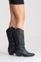 Matias Black Skin Genuine Leather Women's Embroidered Western Boots - 5