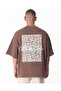 Lace Applique 3D Embroidered Brown T-Shirt - 5