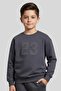Boy's 23 Embossing Printed Sweatshirt and Jogger Set Tracksuit - 2