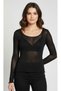 Women's Off-Shoulder Transparent Black Knitwear Blouse