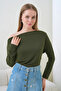 Women's Boat Neck Bat Sleeve Lycra Combed Cotton Blouse 13001 - 6