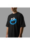 Sesame Street Cookie Monster Face Oversized T-Shirt - 8