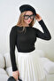 Women's Wide Collar Long Sleeve Lycra Combed Cotton Blouse 13000 - 3