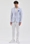 Trinidod Men's Ice Blue Polyviscon Fabric Pointed Collar Slim Fit Sports Blazer Jacket - 7