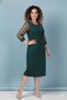 Women's Plus Size Green Color Polka Dot Sleeve Midi Length Dress 12A-2313 - 3