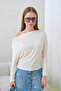 Women's Boat Neck Bat Sleeve Lycra Combed Cotton Blouse 13001 - 5