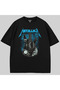 Metallica Kirk Ouija Board Blue Guitar Rock Oversized T-Shirt
