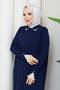 Women's Lace Sleeve Shirt Collar Dress - 7