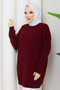 Women's Knitted Diamond Patterned Knitwear Tunic - 7