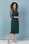 Women's Plus Size Green Color Polka Dot Sleeve Midi Length Dress 12A-2313 - 5