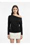 Women's Boat Neck Batwing Sleeve Lycra Jersey Blouse with Eyelets 13003 - 3